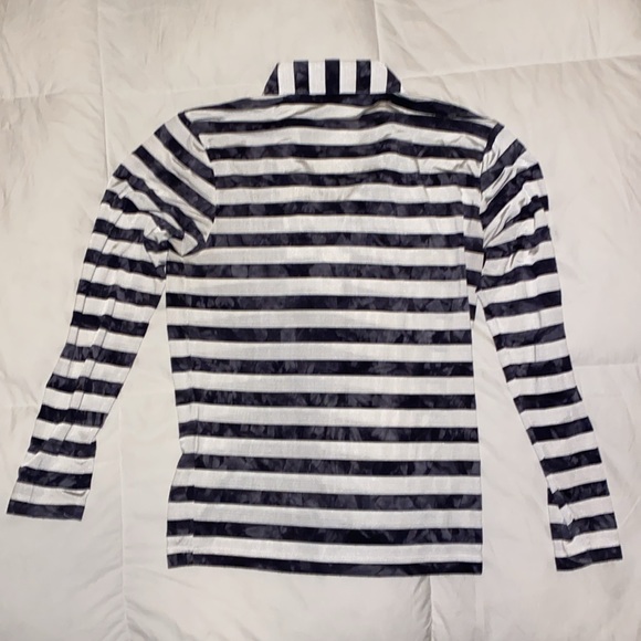 Unisex POV LONG SLEEVE TIE FRONT COLLAR SHIRT - Picture 3 of 4